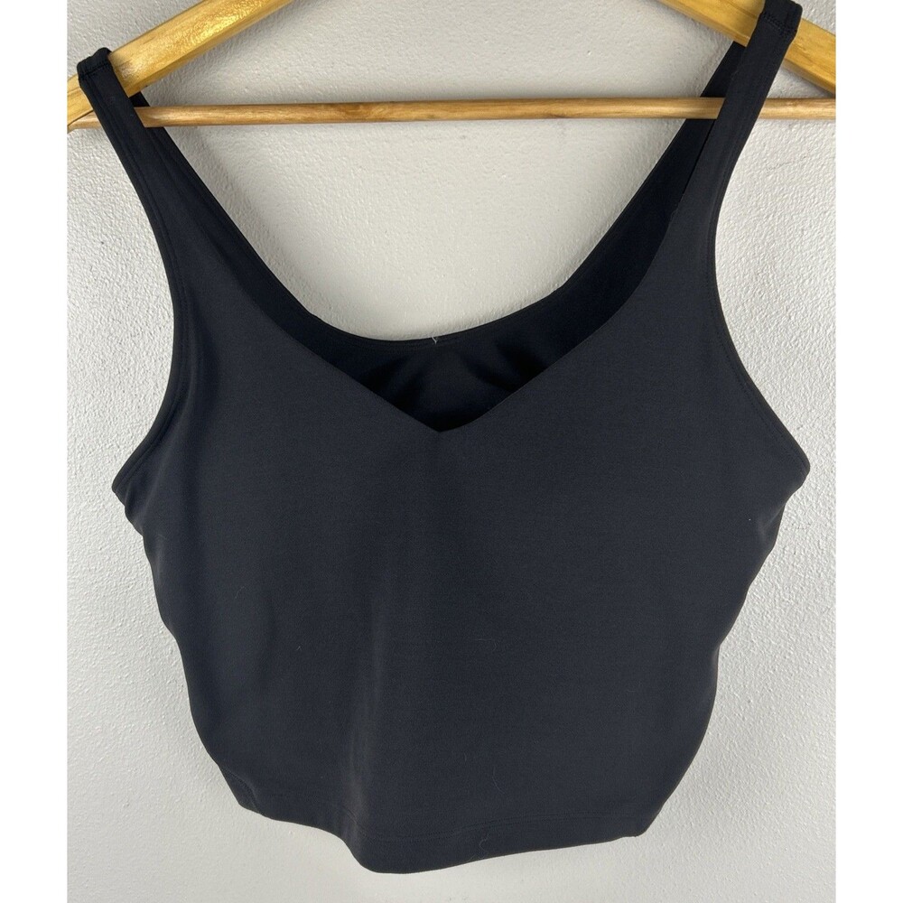 Lululemon Align Tank Top Black Nulu Yoga Crop Bra Pads W1BSWS Womens Size 10